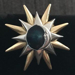 Vintage Liz Claiborne Moon And Stars Brooch
